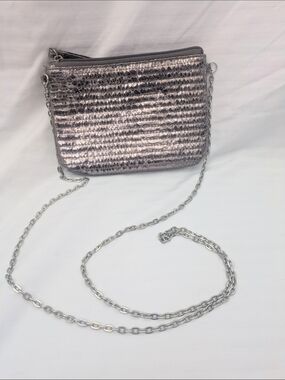 Metallic Textured Crossbody Bag - Women